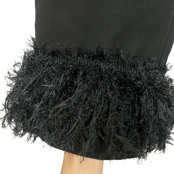Twisted Wunder London Faux Feather Hem Pants Straight Leg - Picture 3 of 9